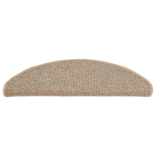 Selvklæbende trappetrinsmåtter 15 stk. 65x25 cm mørk beige
