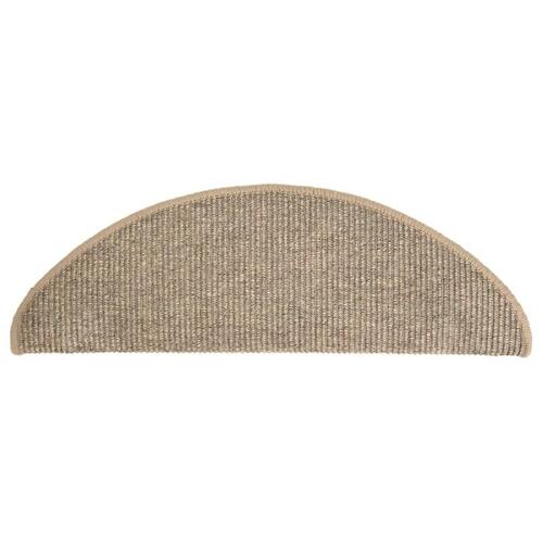 Selvklæbende trappetrinsmåtter 15 stk. 65x25 cm mørk beige
