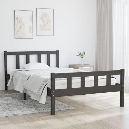 Sengeramme 100x200 cm massivt træ grå