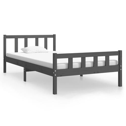 Sengeramme 100x200 cm massivt træ grå