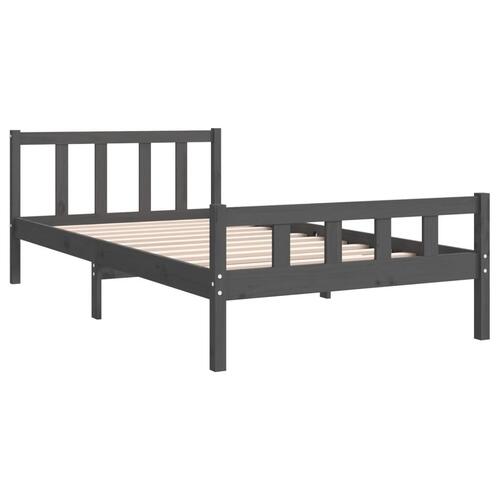 Sengeramme 100x200 cm massivt træ grå