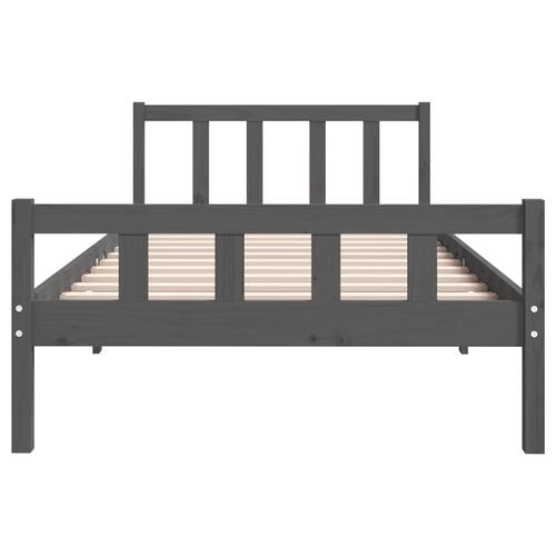 Sengeramme 100x200 cm massivt træ grå
