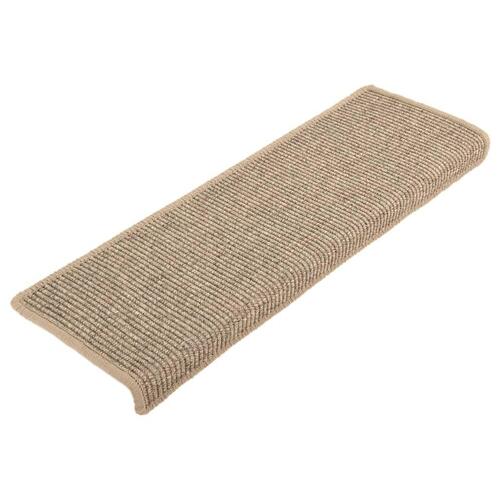 Selvklæbende trappetrinsmåtter 15 stk. 65x25 cm mørk beige