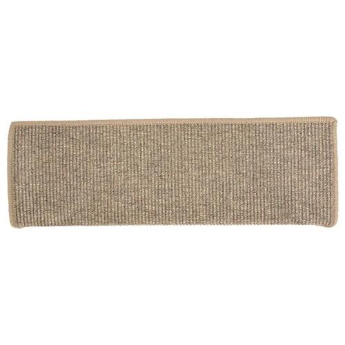 Selvklæbende trappetrinsmåtter 15 stk. 65x25 cm mørk beige