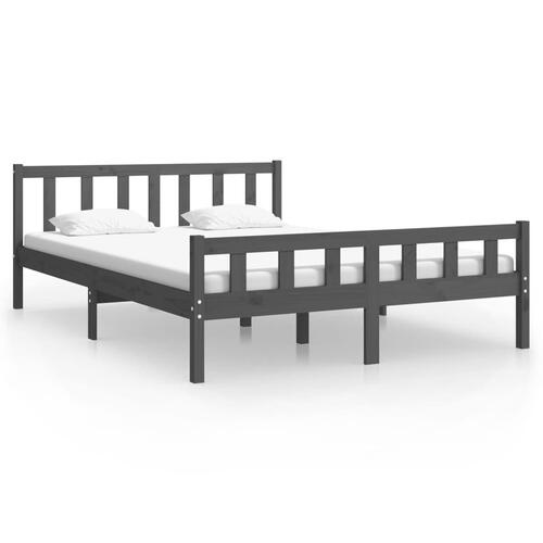 Sengeramme 140x200 cm massivt træ grå