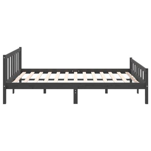Sengeramme 140x200 cm massivt træ grå