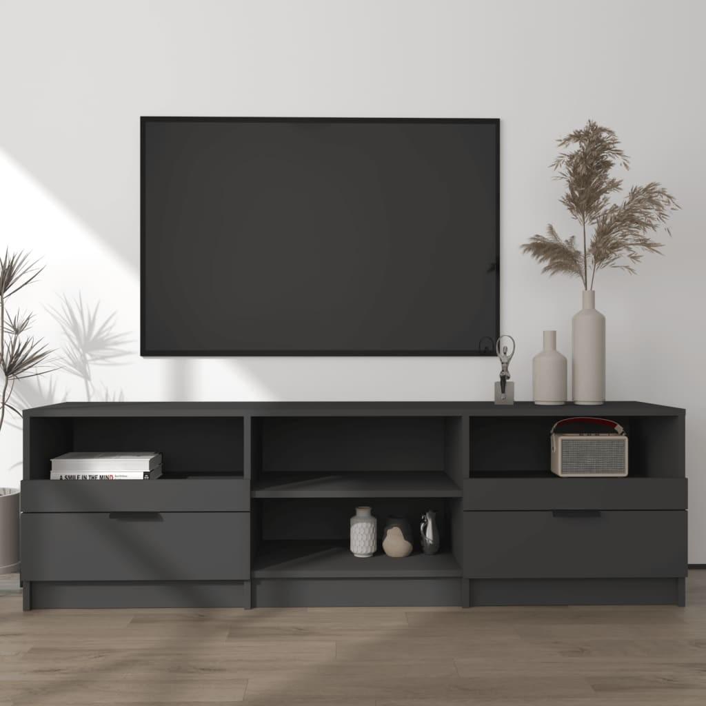 Tv-bord 150x33,5x45 cm konstrueret træ sort