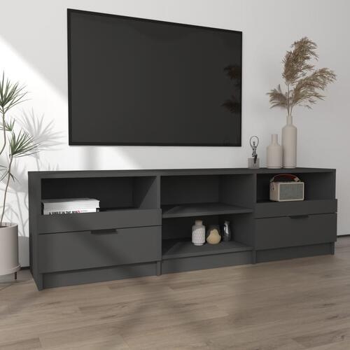 Tv-bord 150x33,5x45 cm konstrueret træ sort
