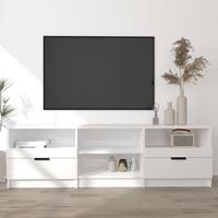 Tv-bord 150x33,5x45 cm konstrueret træ hvid højglans