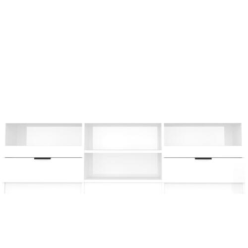 Tv-bord 150x33,5x45 cm konstrueret træ hvid højglans