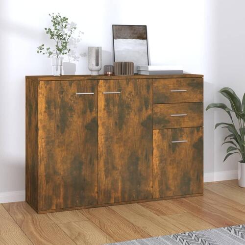 Skænk 105x30x75 cm konstrueret træ røget egetræsfarve