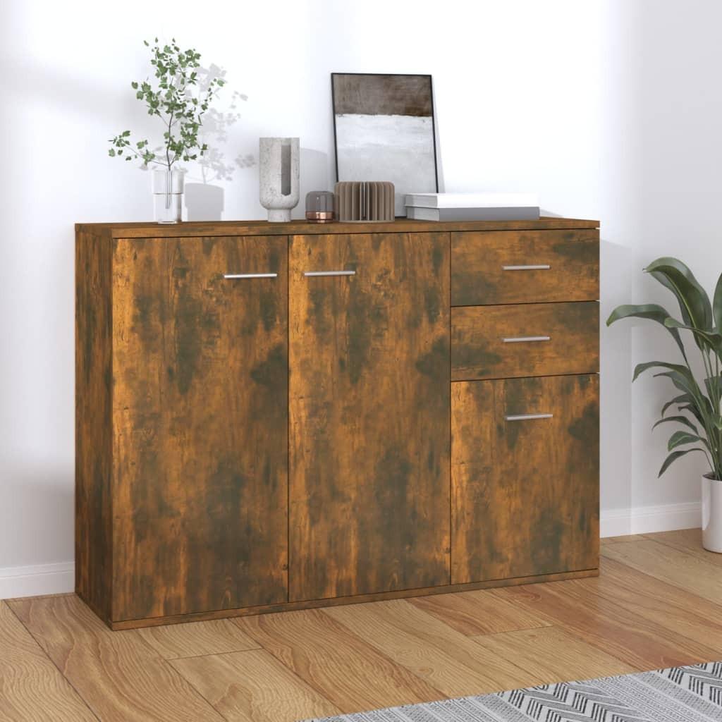 Skænk 105x30x75 cm konstrueret træ røget egetræsfarve