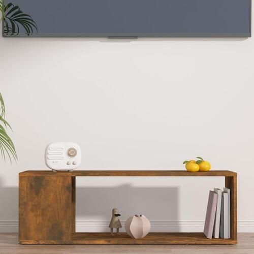 Tv-bord 100x24x32 cm konstrueret træ røget egetræ