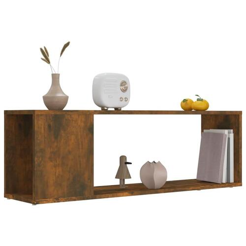 Tv-bord 100x24x32 cm konstrueret træ røget egetræ
