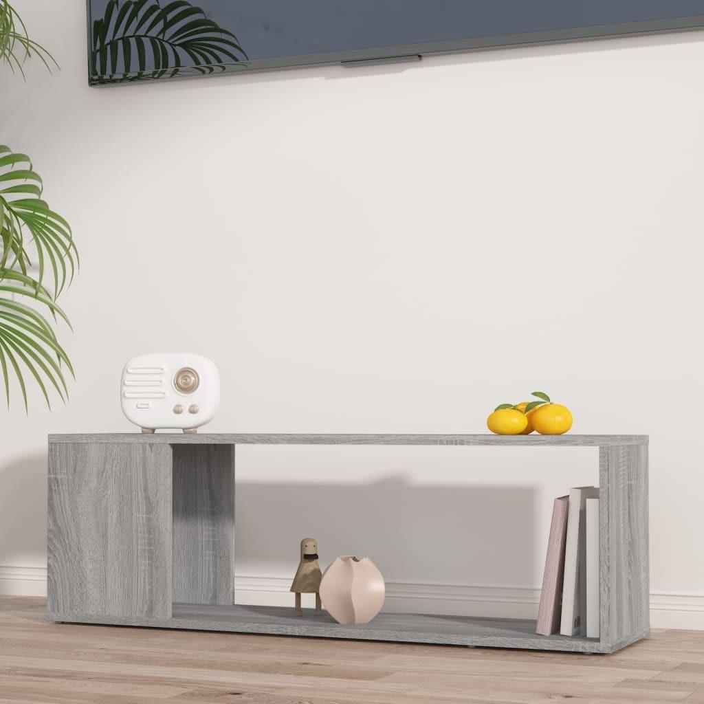 Tv-bord 100x24x32 cm konstrueret træ grå sonoma-eg