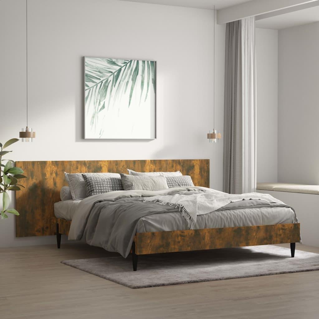 Sengegærde 240x1,5x80 cm konstrueret træ røget egetræsfarve