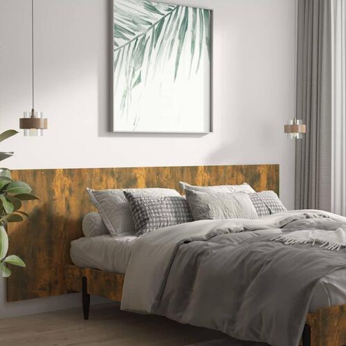 Sengegærde 240x1,5x80 cm konstrueret træ røget egetræsfarve