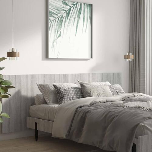 Sengegærde 240x1,5x80 cm konstrueret træ grå sonoma-eg