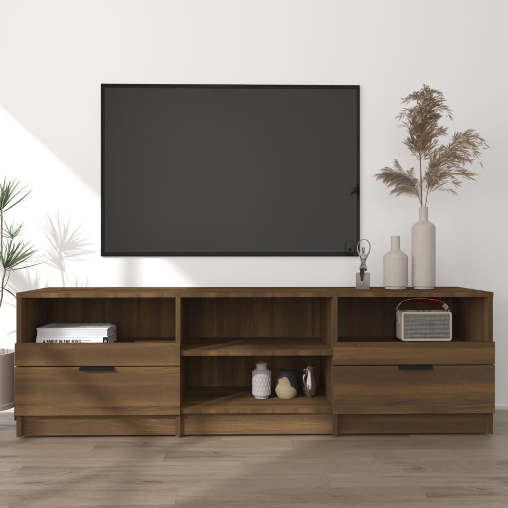 Tv-bord 150x33,5x45 cm konstrueret træ brun egetræsfarve