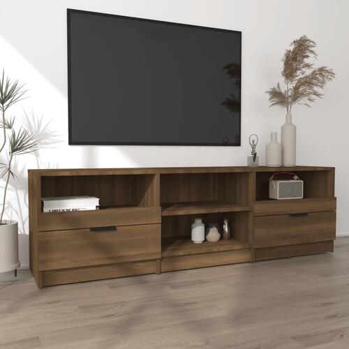 Tv-bord 150x33,5x45 cm konstrueret træ brun egetræsfarve