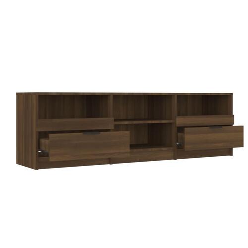 Tv-bord 150x33,5x45 cm konstrueret træ brun egetræsfarve