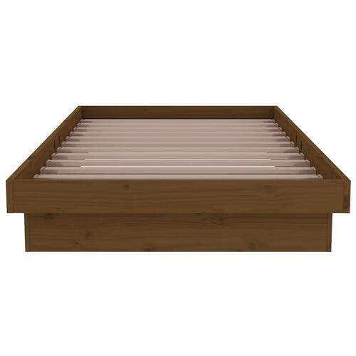 Sengeramme 90x190 cm Single massivt træ gyldenbrun