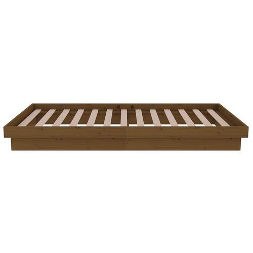 Sengeramme 90x190 cm Single massivt træ gyldenbrun
