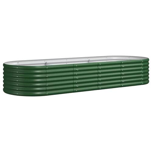 Plantekasse 224x80x36 cm pulverlakeret stål grøn