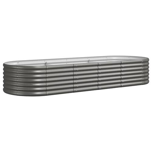 Plantekasse 224x80x36 cm pulverlakeret stål grå