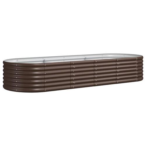 Plantekasse 224x80x36 cm pulverlakeret stål brun
