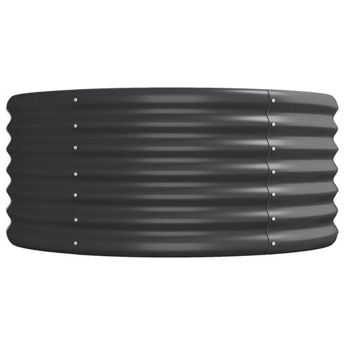 Plantekasse 224x80x36 cm pulverlakeret stål antracitgrå