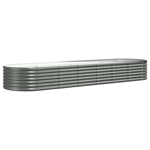 Plantekasse 296x80x36 cm pulverlakeret stål grå