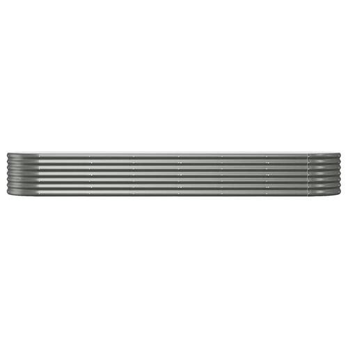 Plantekasse 296x80x36 cm pulverlakeret stål grå