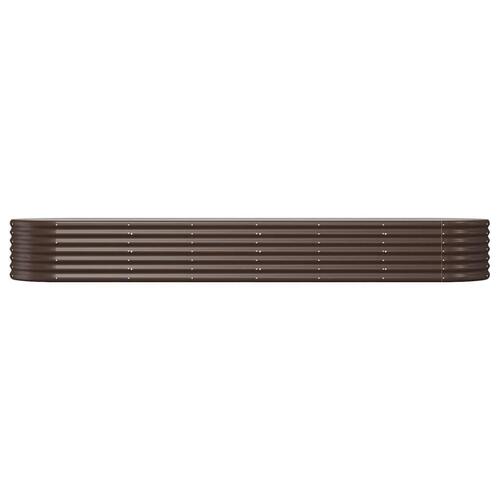 Plantekasse 296x80x36 cm pulverlakeret stål brun