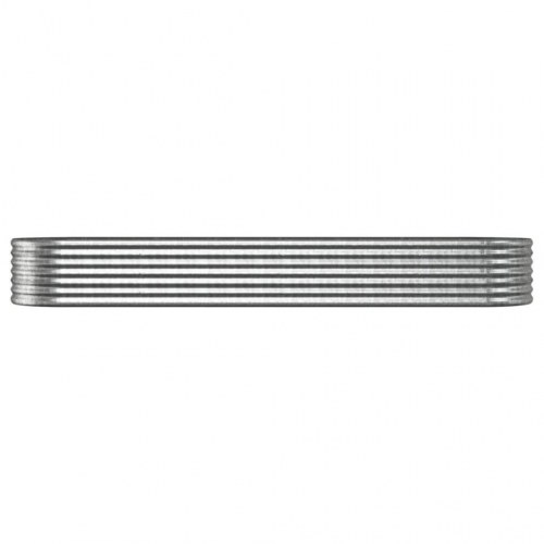 Plantekasse oval 296 x 80 x 36 cm - sølvfarvet