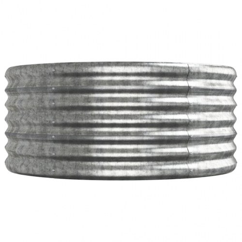 Plantekasse oval 296 x 80 x 36 cm - sølvfarvet