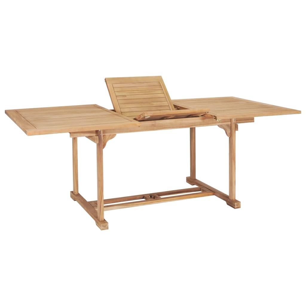 Forlængeligt havebord (150-200) x 100 x 75 cm massivt teaktræ