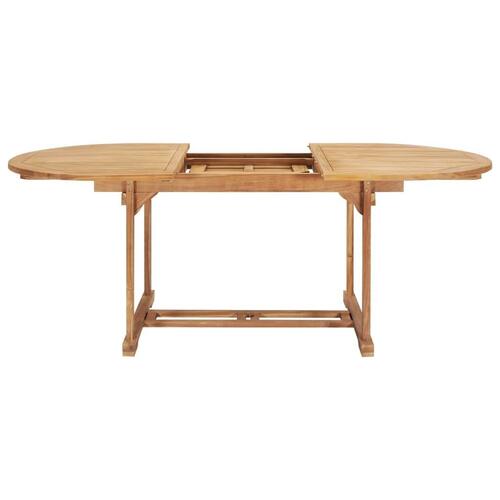 Forlængeligt havebord 150-200 x 100 x 75 cm massivt teaktræ