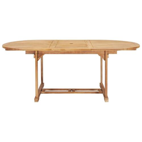 Forlængeligt havebord 150-200 x 100 x 75 cm massivt teaktræ