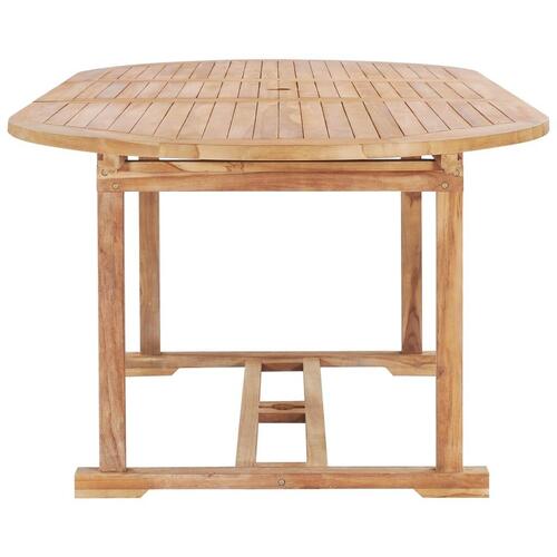 Udendørs spisebordssæt 7 dele 150-200x100x75 cm massivt teak