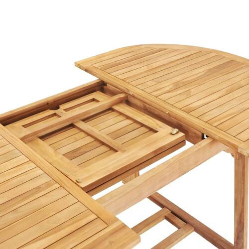 Udendørs spisebordssæt 7 dele 150-200x100x75 cm massivt teak
