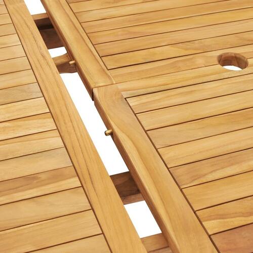 Udendørs spisebordssæt 7 dele 150-200x100x75 cm massivt teak