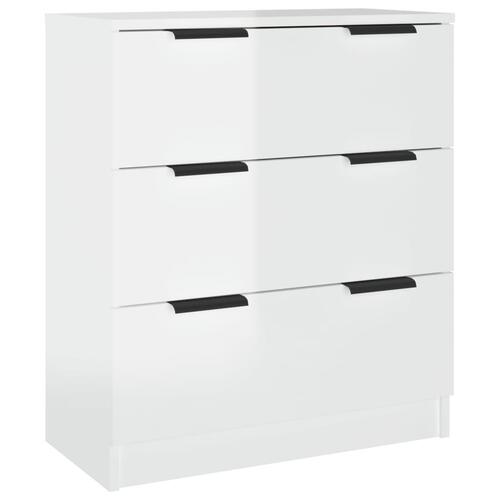 Skænk 60x30x70 cm konstrueret træ hvid højglans