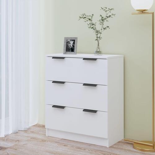 Skænk 60x30x70 cm konstrueret træ hvid højglans