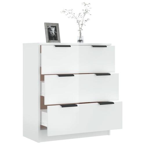 Skænk 60x30x70 cm konstrueret træ hvid højglans
