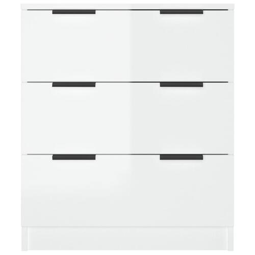 Skænk 60x30x70 cm konstrueret træ hvid højglans