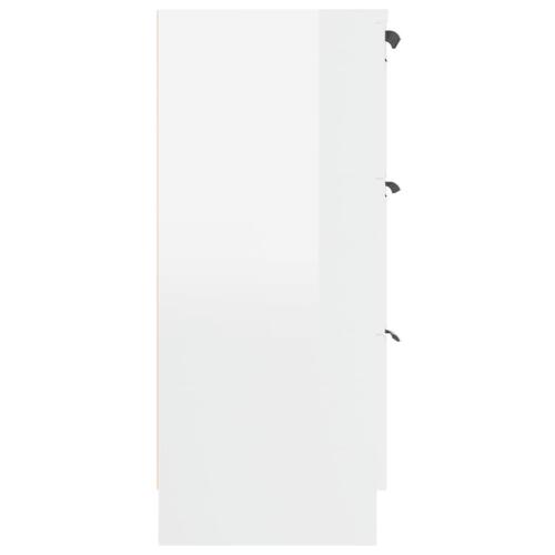 Skænk 60x30x70 cm konstrueret træ hvid højglans