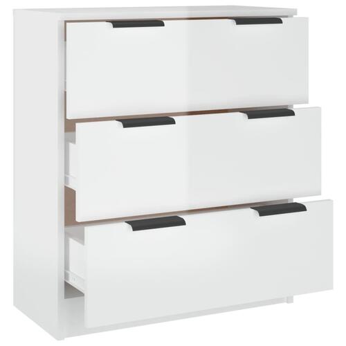 Skænk 60x30x70 cm konstrueret træ hvid højglans