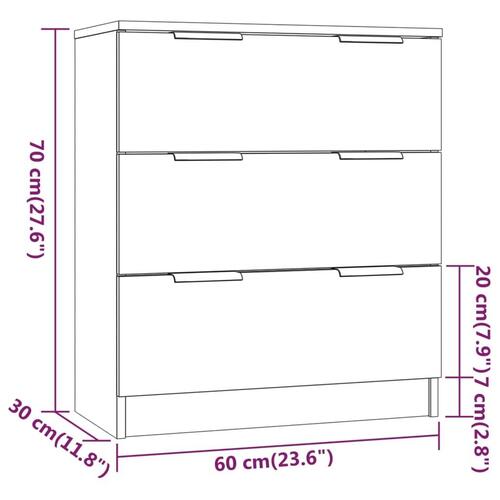 Skænk 60x30x70 cm konstrueret træ hvid højglans