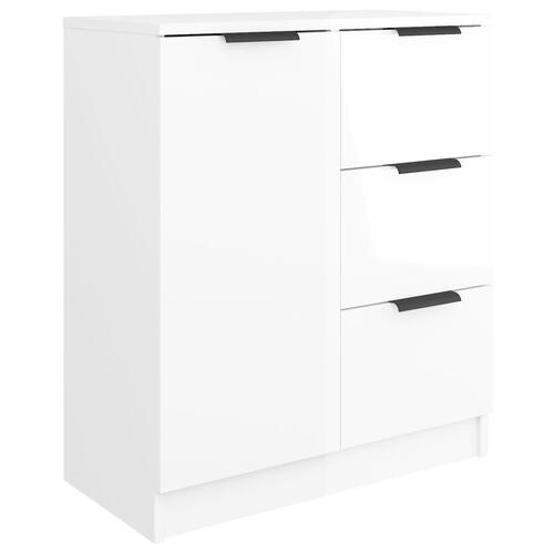 Skænk 60x30x70 cm konstrueret træ hvid højglans